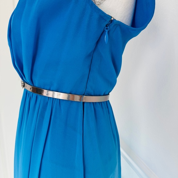 BeBe Blue Ombre Maxi Dress / Romper + Built In Shorts Maxi Sheer Deep V Neck - Picture 10 of 17